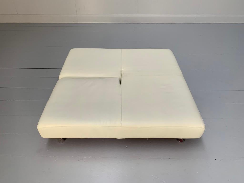 Fauteuil de canapé multifonctionnel Damier en cuir blanc Edra en vente 2