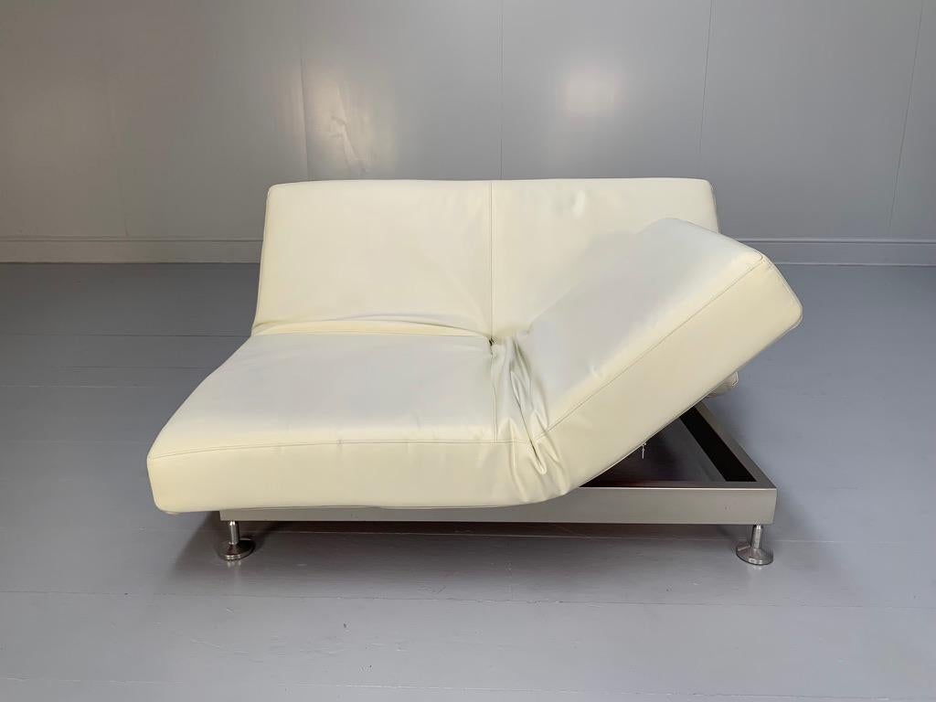 Fauteuil de canapé multifonctionnel Damier en cuir blanc Edra en vente 3