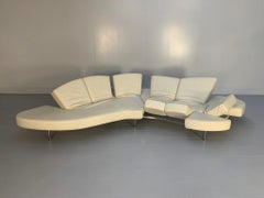 Edra "Flap FLP010 DX" Sofa - In White Leather