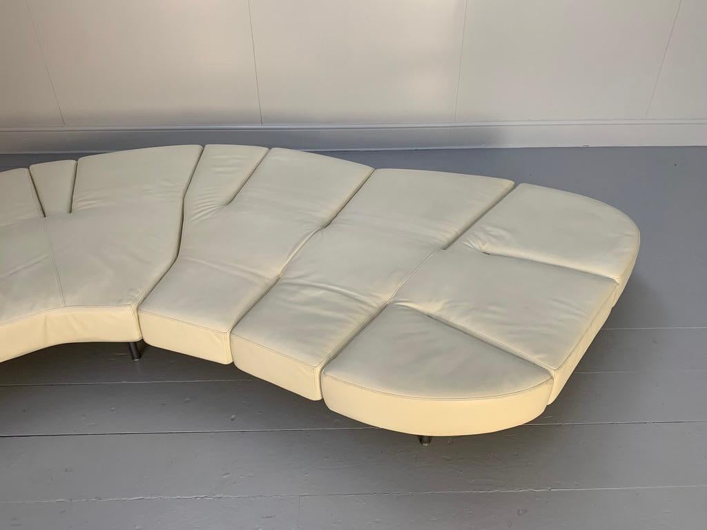 Edra „Flap FLP010 DX“ Sofa mit Klappe - In weißem Leder im Angebot 2