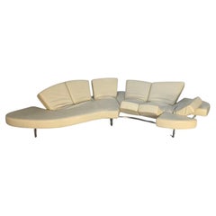 Edra "Flap FLP010 DX" Sofa - In White Leather