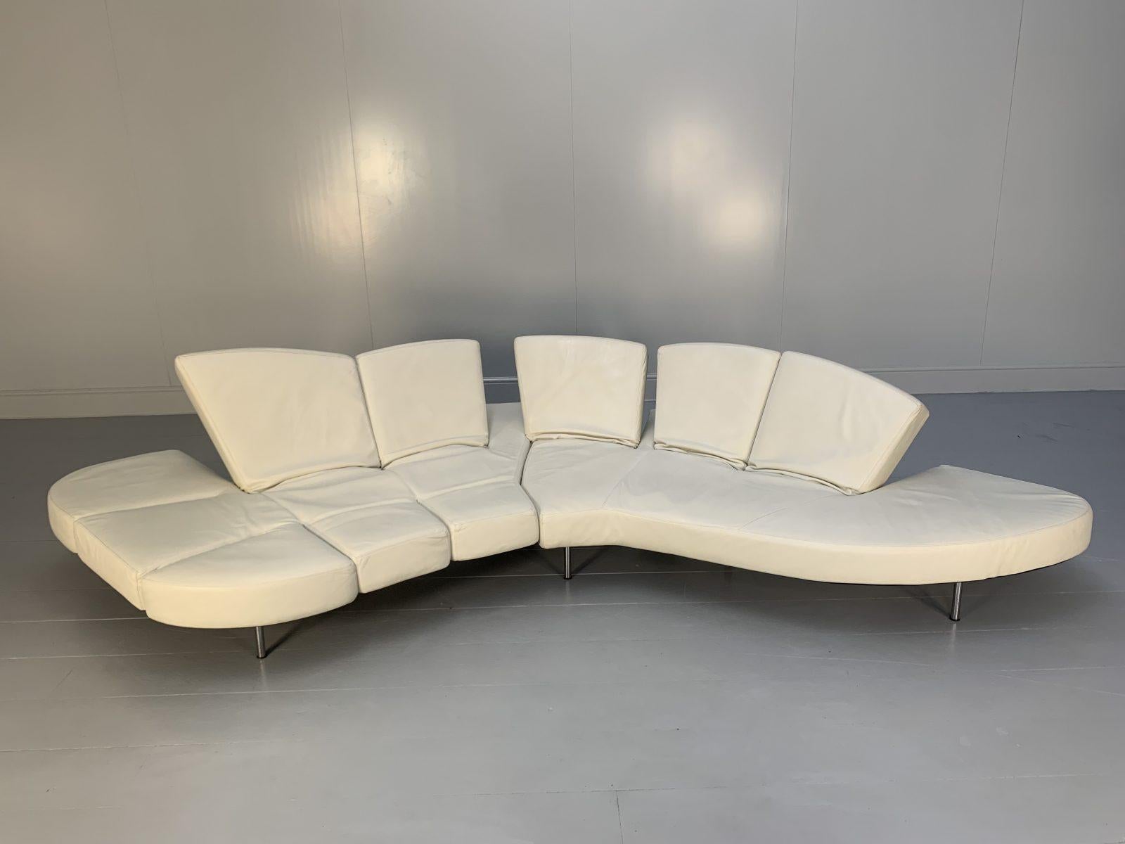 Edra Flap FLP010 SX Sofa - in weißem Leder im Zustand „Gut“ im Angebot in Barrowford, GB