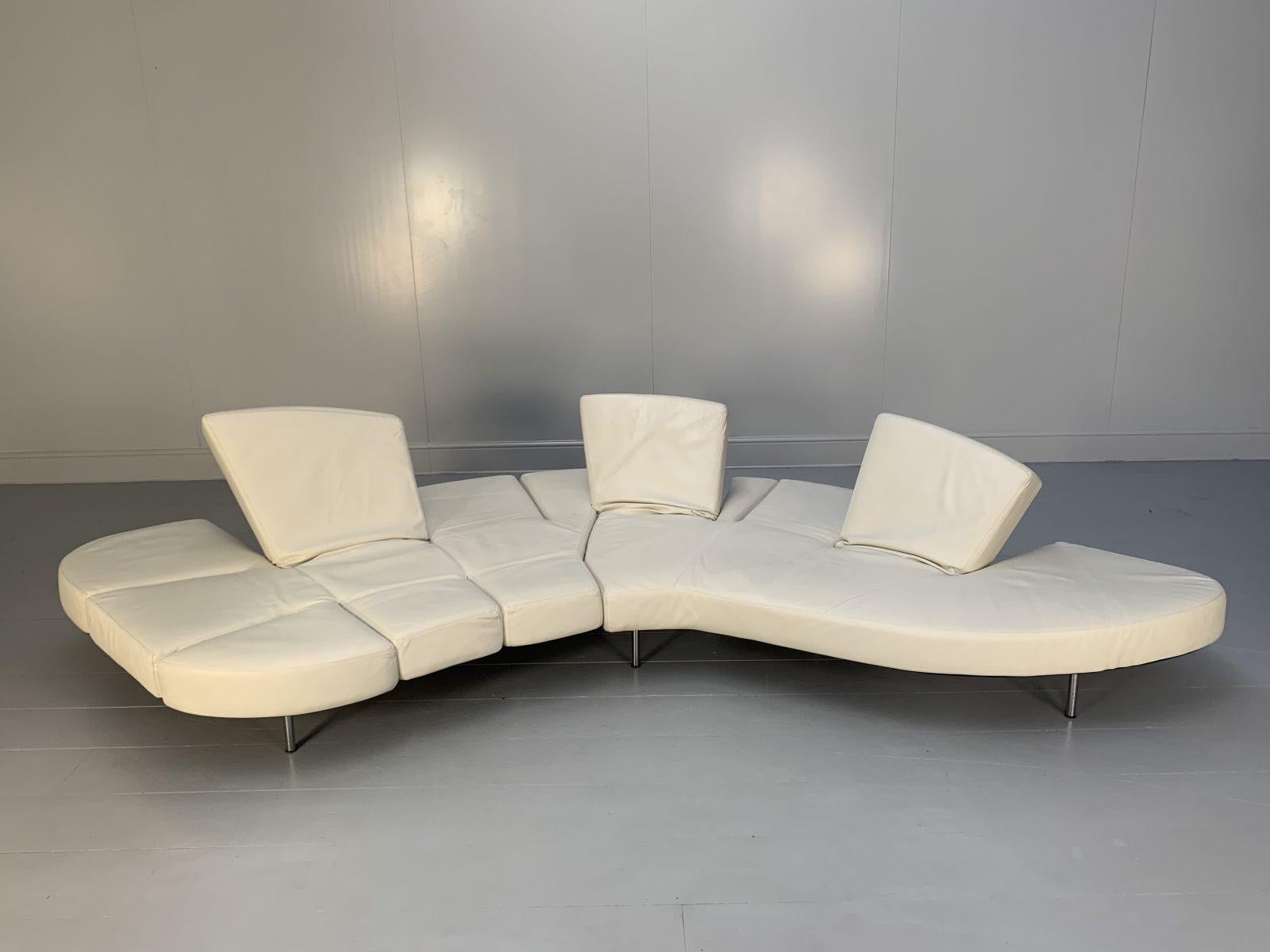 Contemporary Edra “Flap FLP010 SX” Sofa – In White Leather For Sale