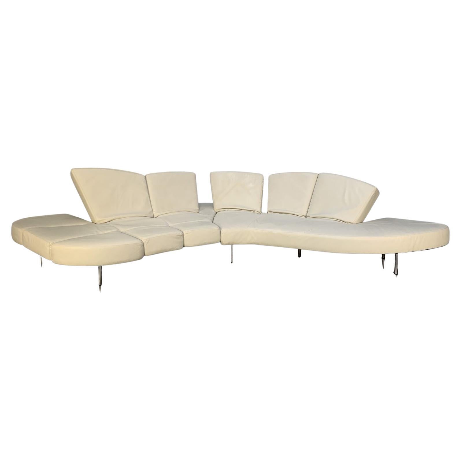 Edra Flap FLP010 SX Sofa - in weißem Leder