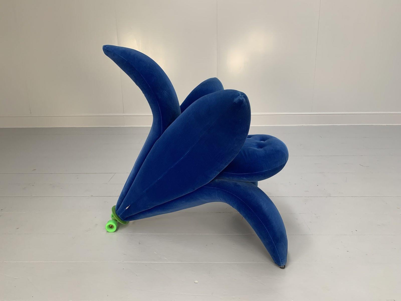 XXIe siècle et contemporain Fauteuil Getsuen Lily d'Edra - en velours bleu en vente