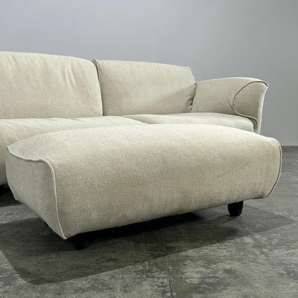 Modern Edra Grande Soffice Sofa and Footstool For Sale
