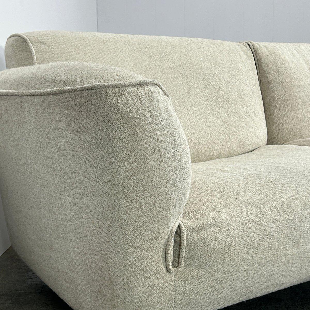Italian Edra Grande Soffice Sofa and Footstool For Sale