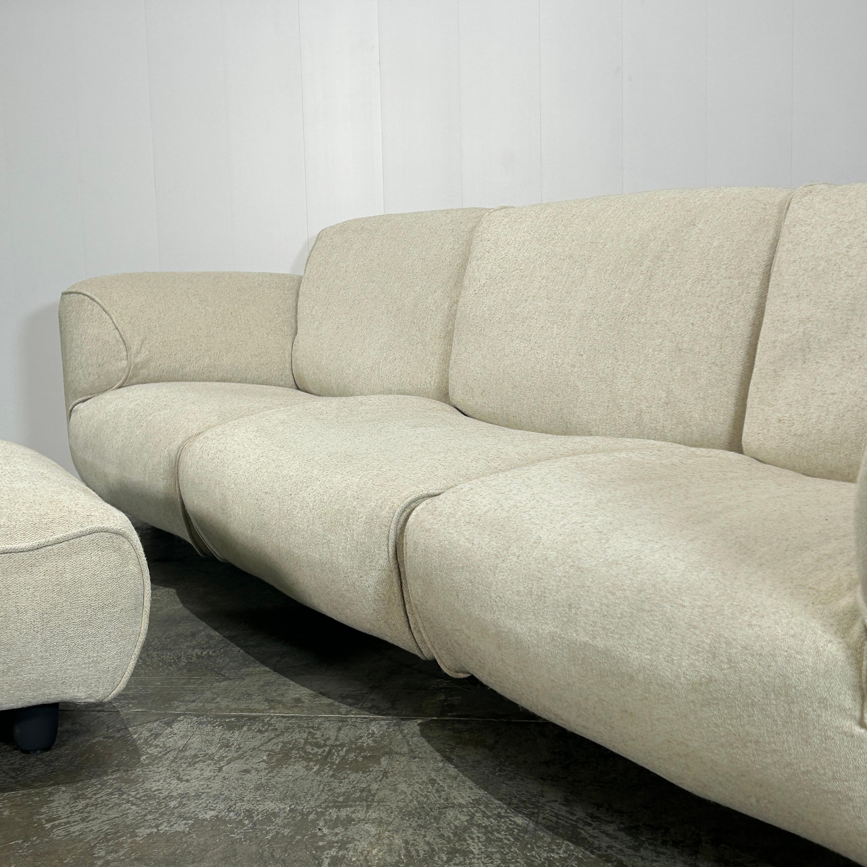 Contemporary Edra Grande Soffice Sofa and Footstool For Sale