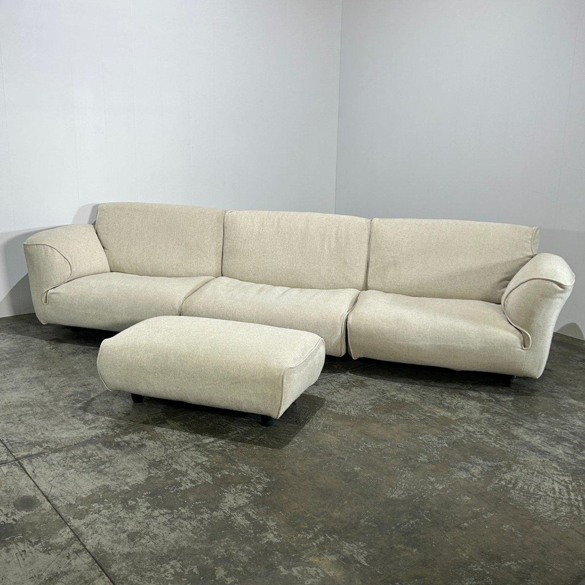 Edra Grande Soffice Sofa and Footstool For Sale 1