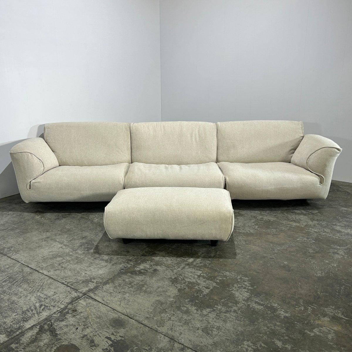 Edra Grande Soffice Sofa and Footstool For Sale 2