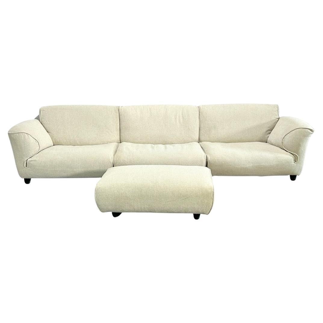 Edra Grande Soffice Sofa and Footstool For Sale