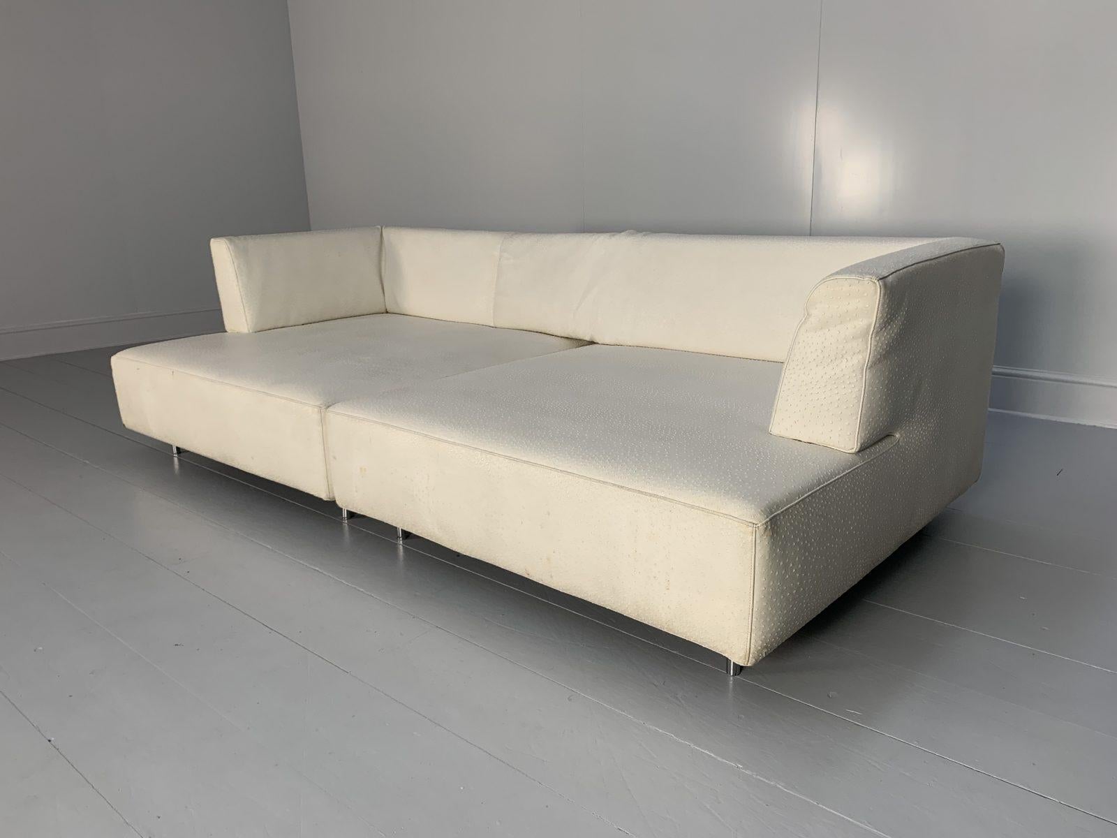 Edra “L’Homme Et La Femme” Sofa in Ostrich Leather In Good Condition For Sale In Barrowford, GB