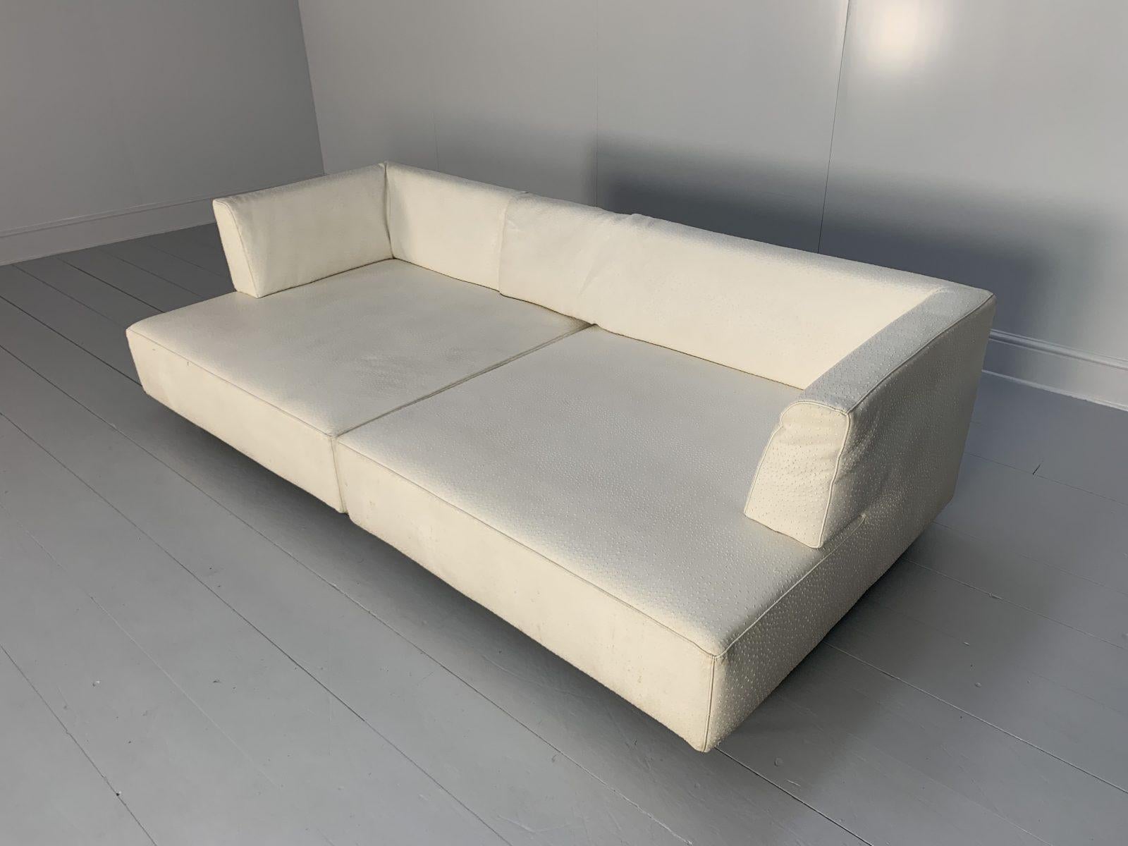 Contemporary Edra “L’Homme Et La Femme” Sofa in Ostrich Leather For Sale