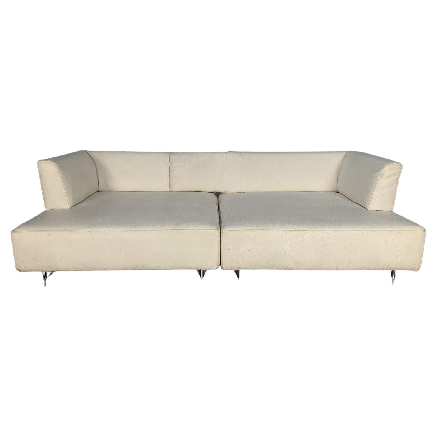 Edra “L’Homme Et La Femme” Sofa in Ostrich Leather For Sale