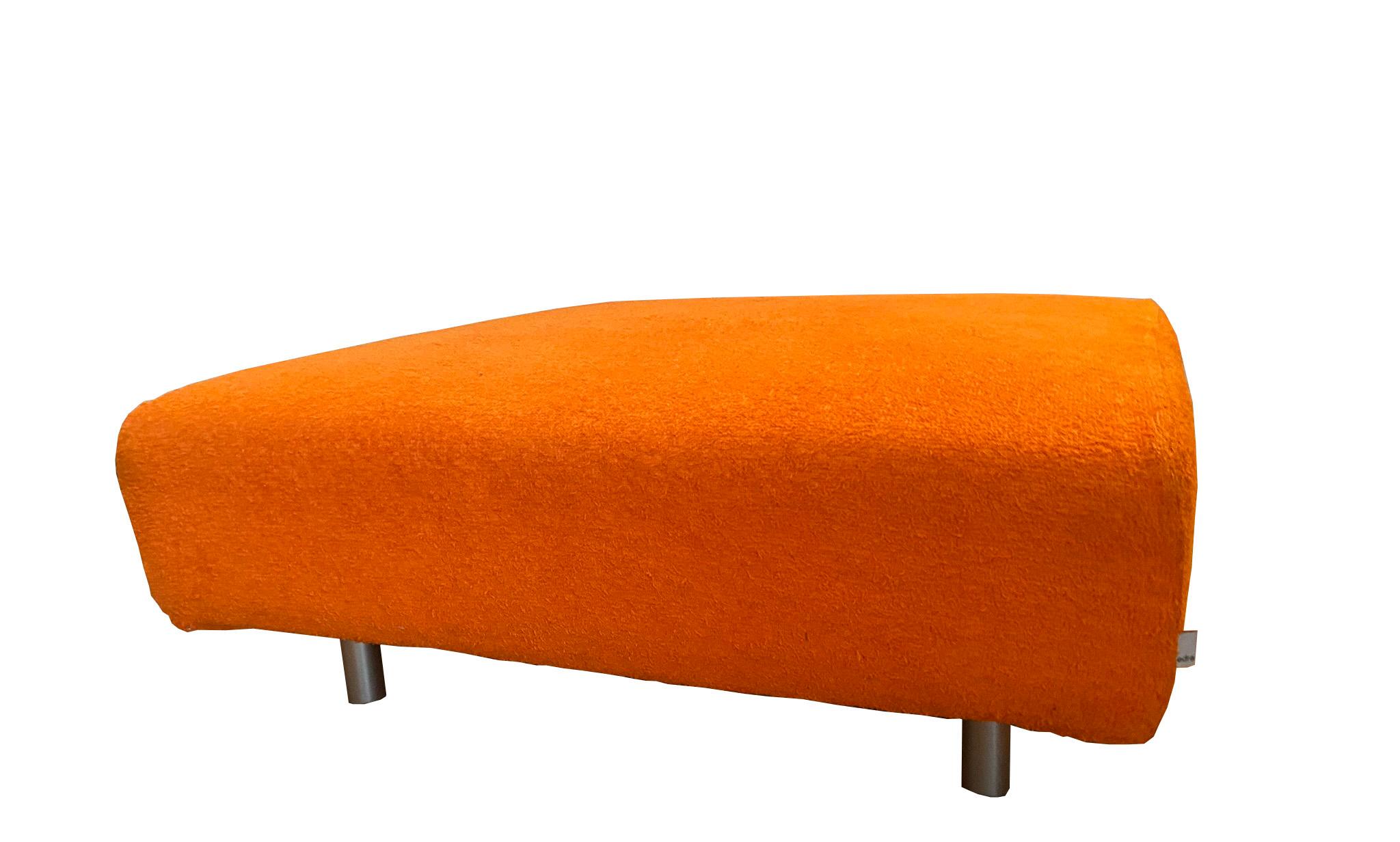 Edra Orange Stoff Pouf, Italien, 1970er Jahre (Moderne der Mitte des Jahrhunderts) im Angebot