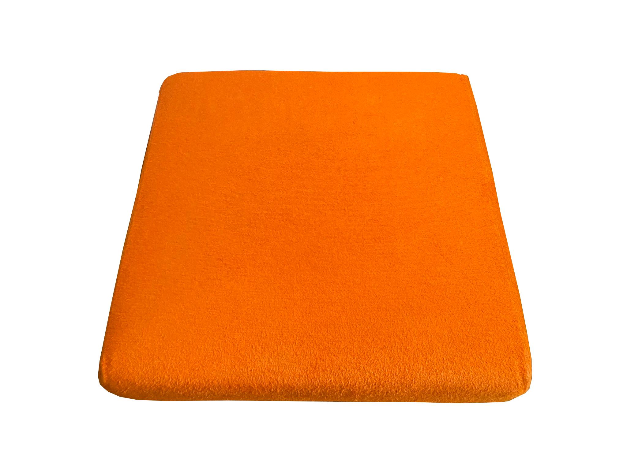 Italian Edra Orange Fabric Pouf, Italy, 1970s For Sale