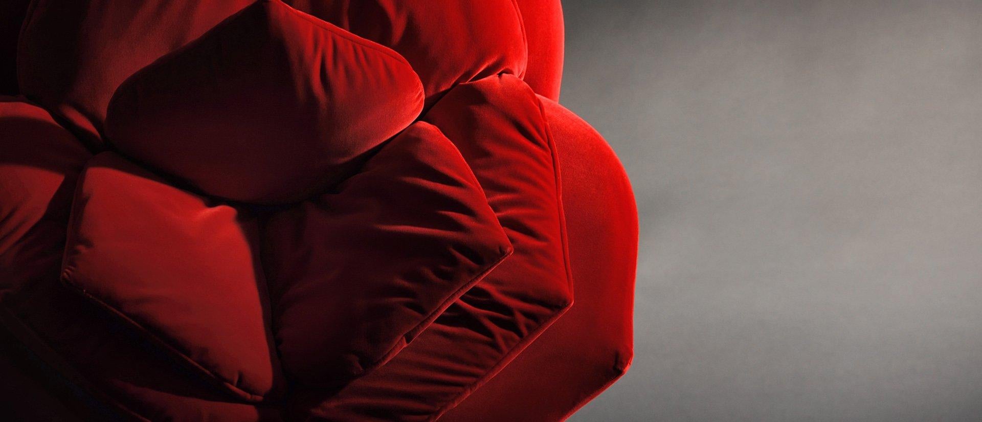 Mid-Century Modern Edra Red Rose Chair by Masanori Umeda
