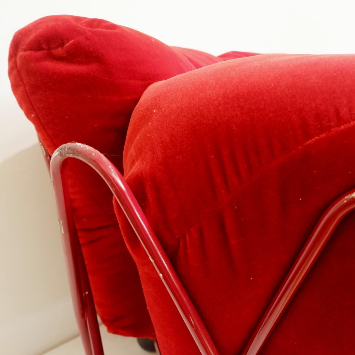 red velvet sofa bed