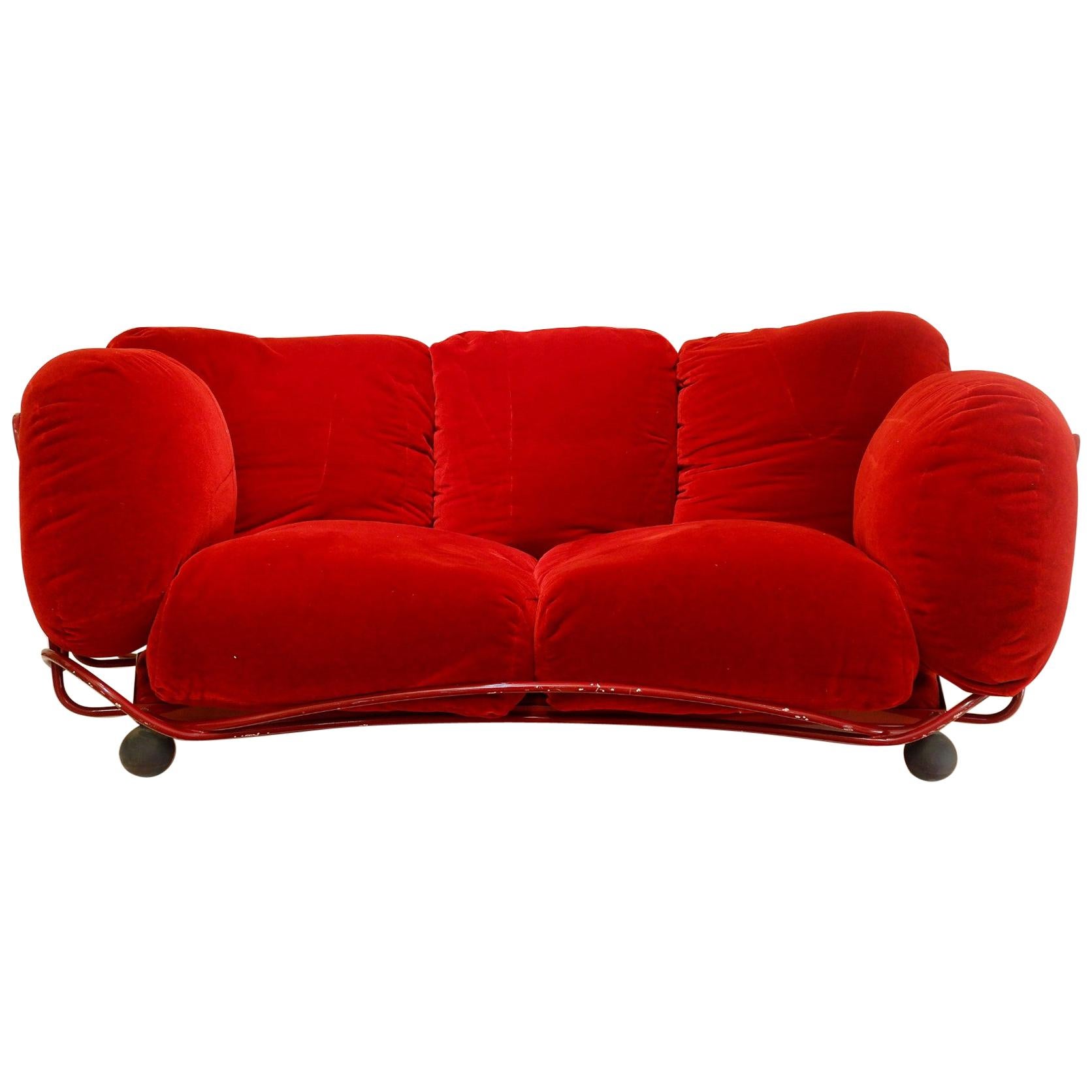 Edra Red Velvet Sofa
