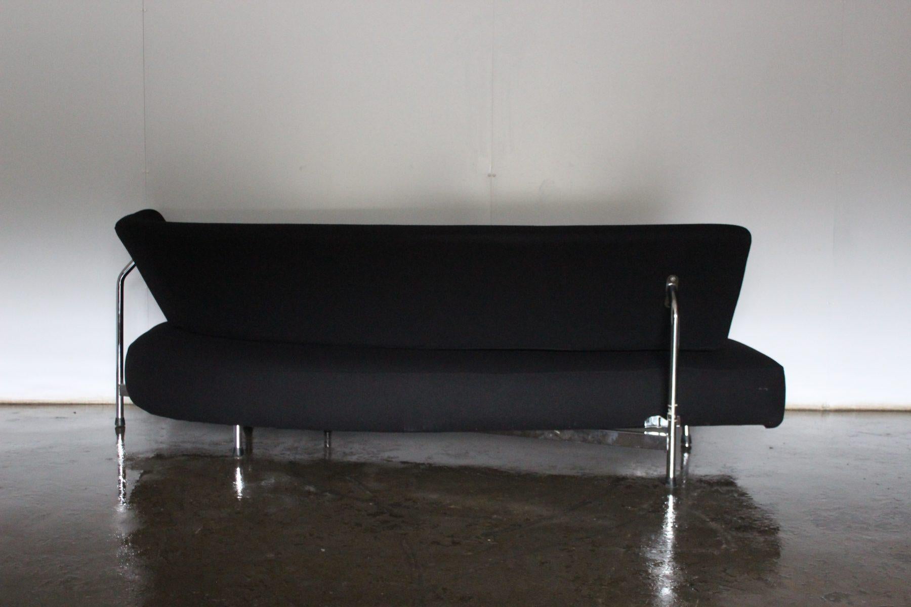 Edra “Shark” Sofa Chaise, in Jet Black Wool In Good Condition For Sale In Barrowford, GB