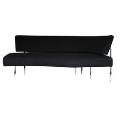 Used Edra “Shark” Sofa Chaise, in Jet Black Wool
