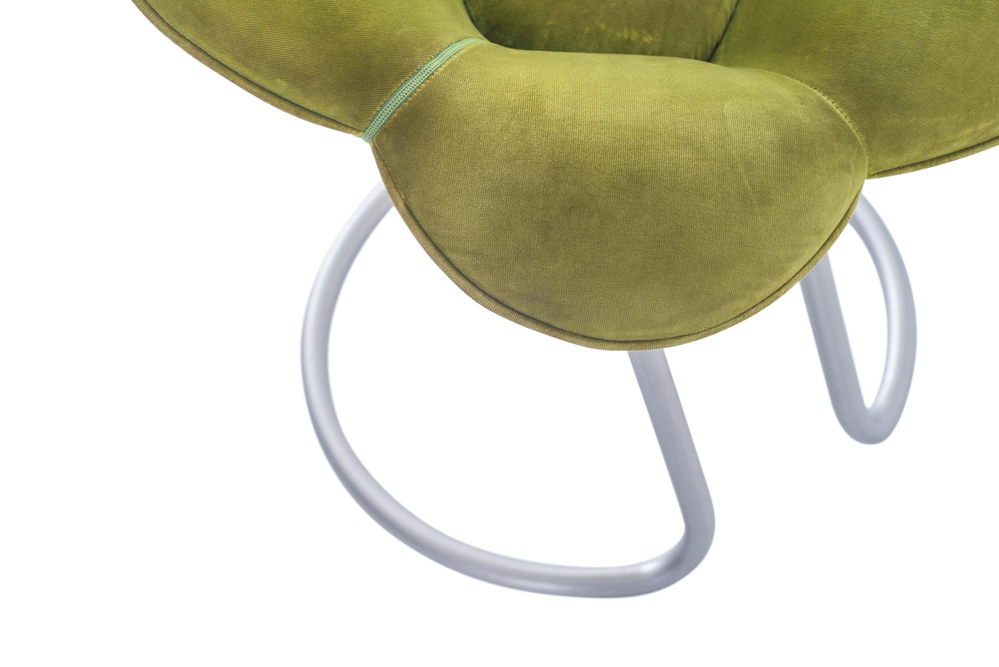 Edra Soshun Low Stools in Green Velvet by Masanori Umeda 4