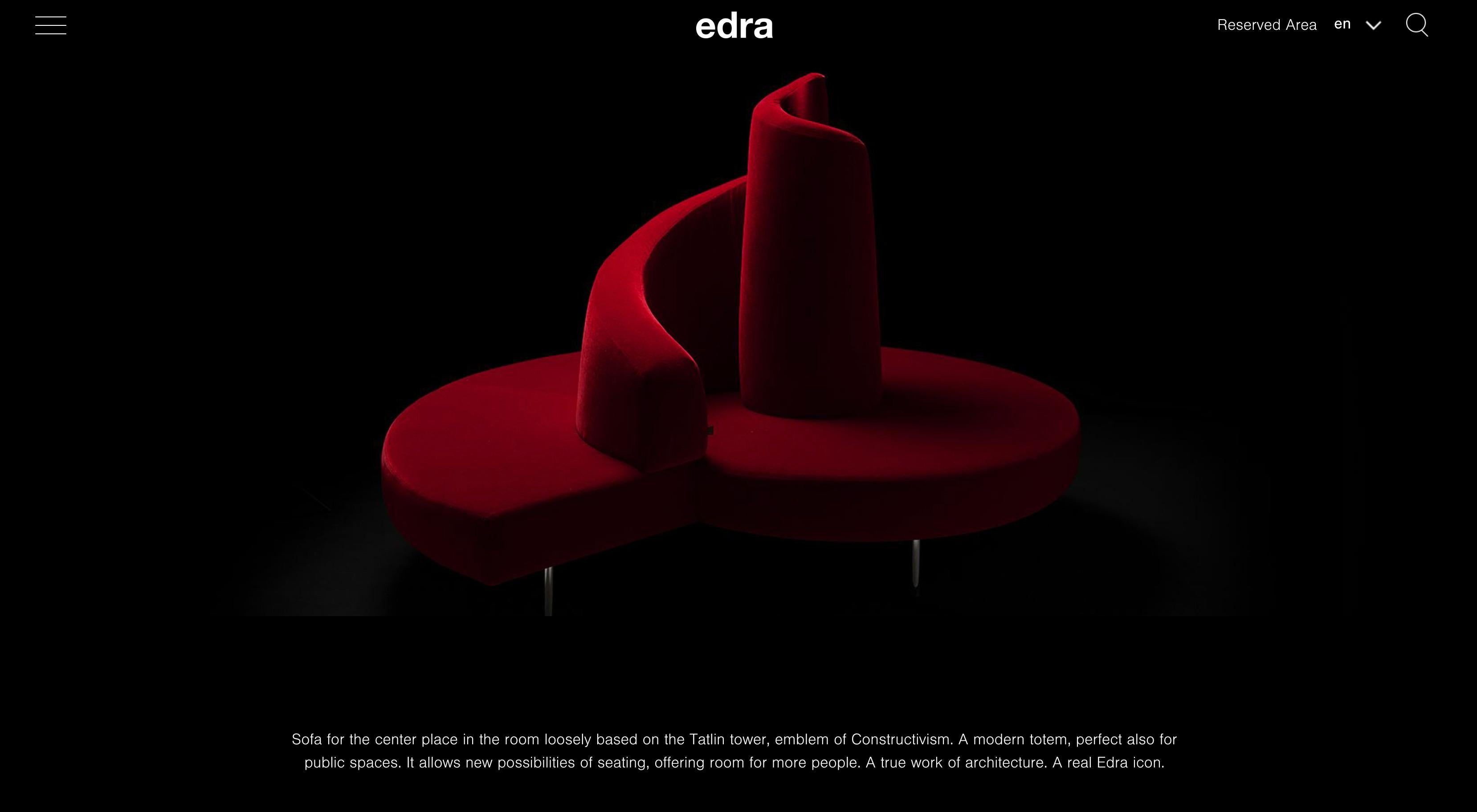 Edra Tatlin Sofa Loveseat by Mario Cananzi + Roberto Semprini, Red Velvet ITALY For Sale 4