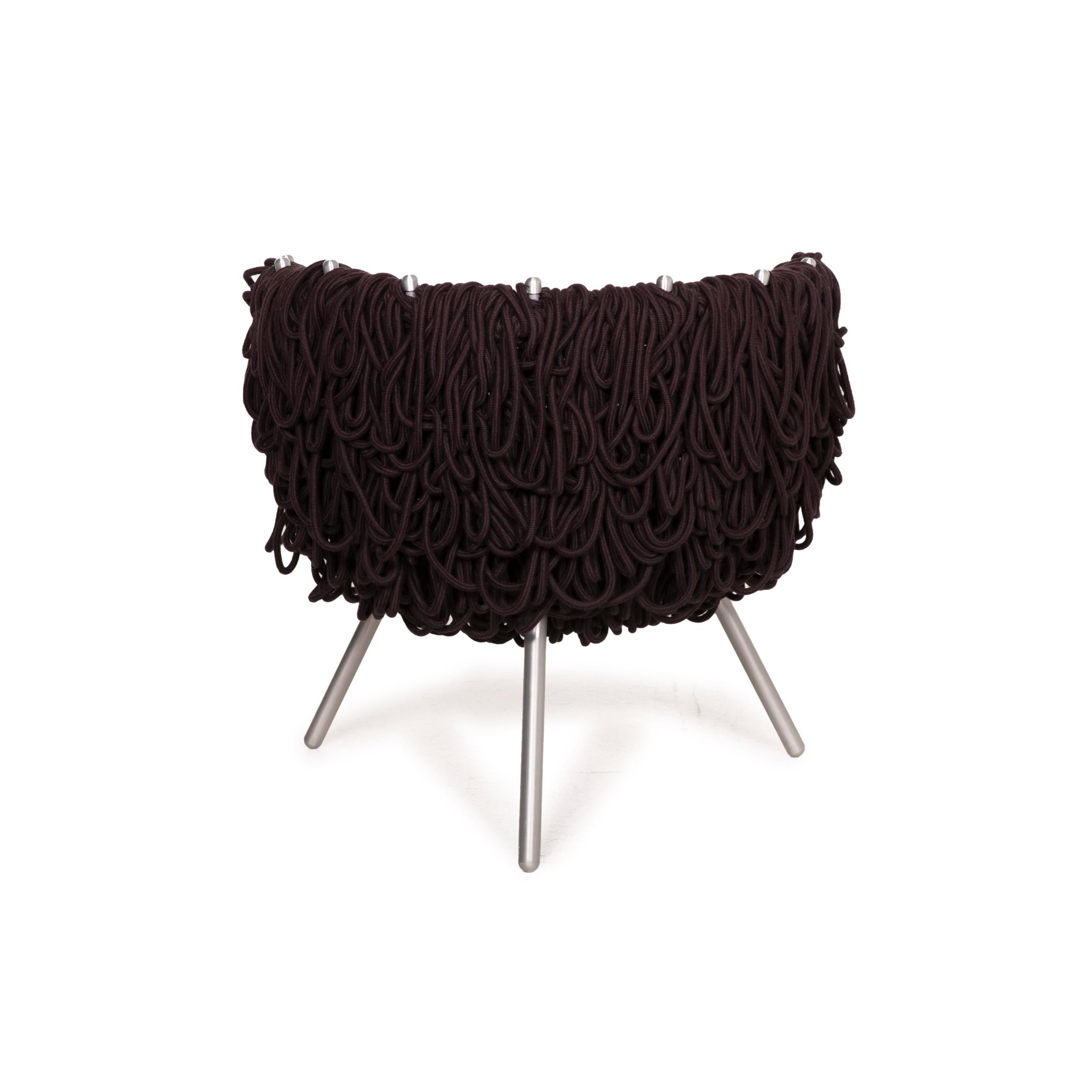 Edra Vermelha Fabric Armchair Brown Chair For Sale 2