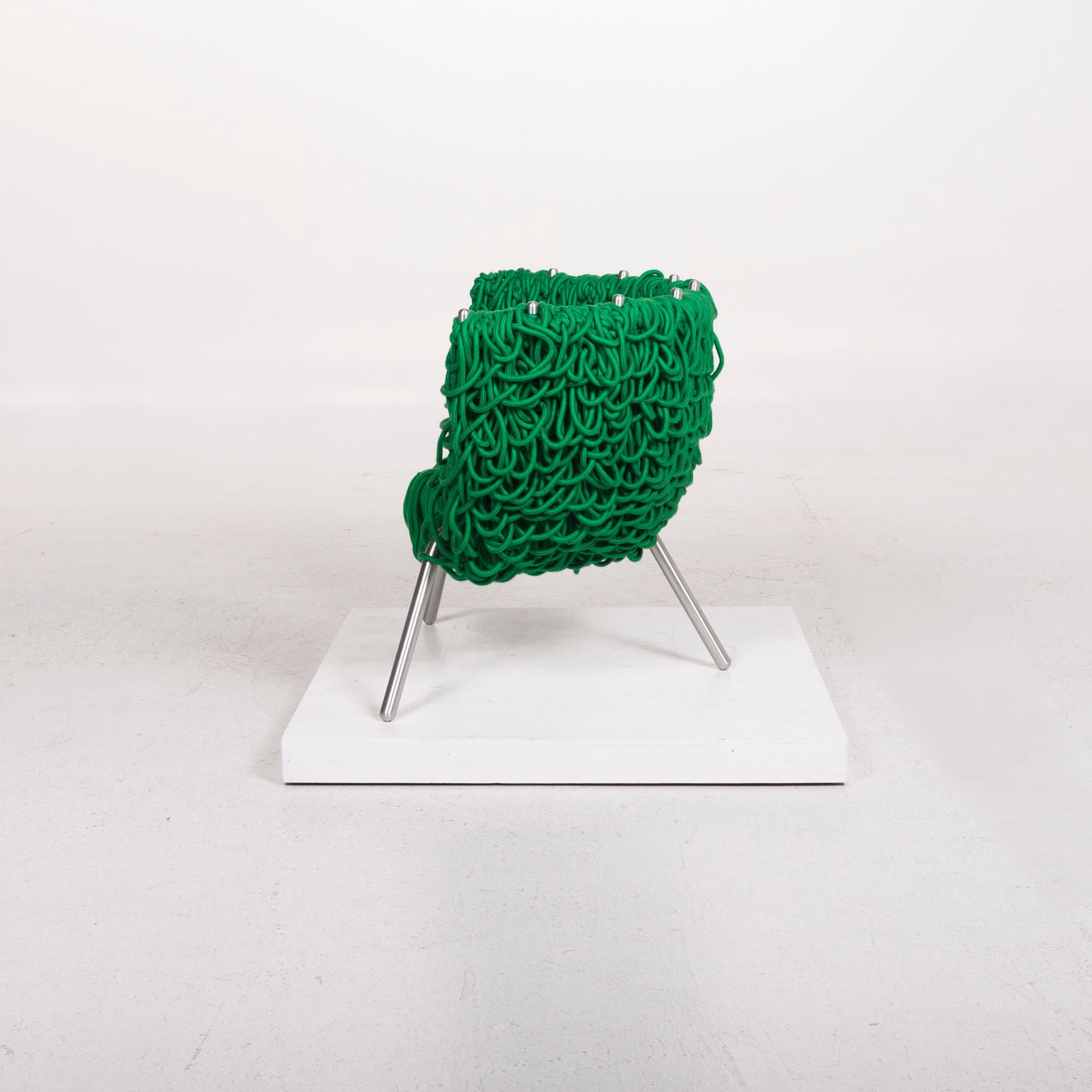 Contemporary Edra Vermelha Fabric Armchair Set Green 2 Chair For Sale