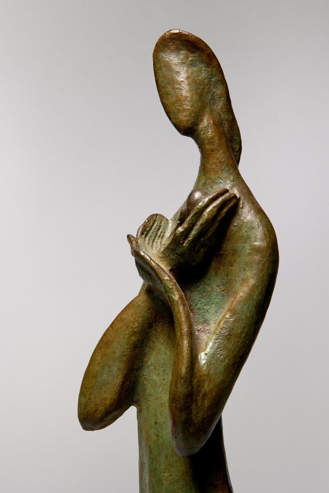 Vernal Equinox, 20th Century Bronze Figure of Woman, Cleveland School Artist - Sculpture by Edris Eckhardt