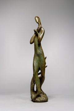 Vernal Equinox, Bronzefigur einer Frau aus dem 20. Jahrhundert, Künstlerin der Cleveland School