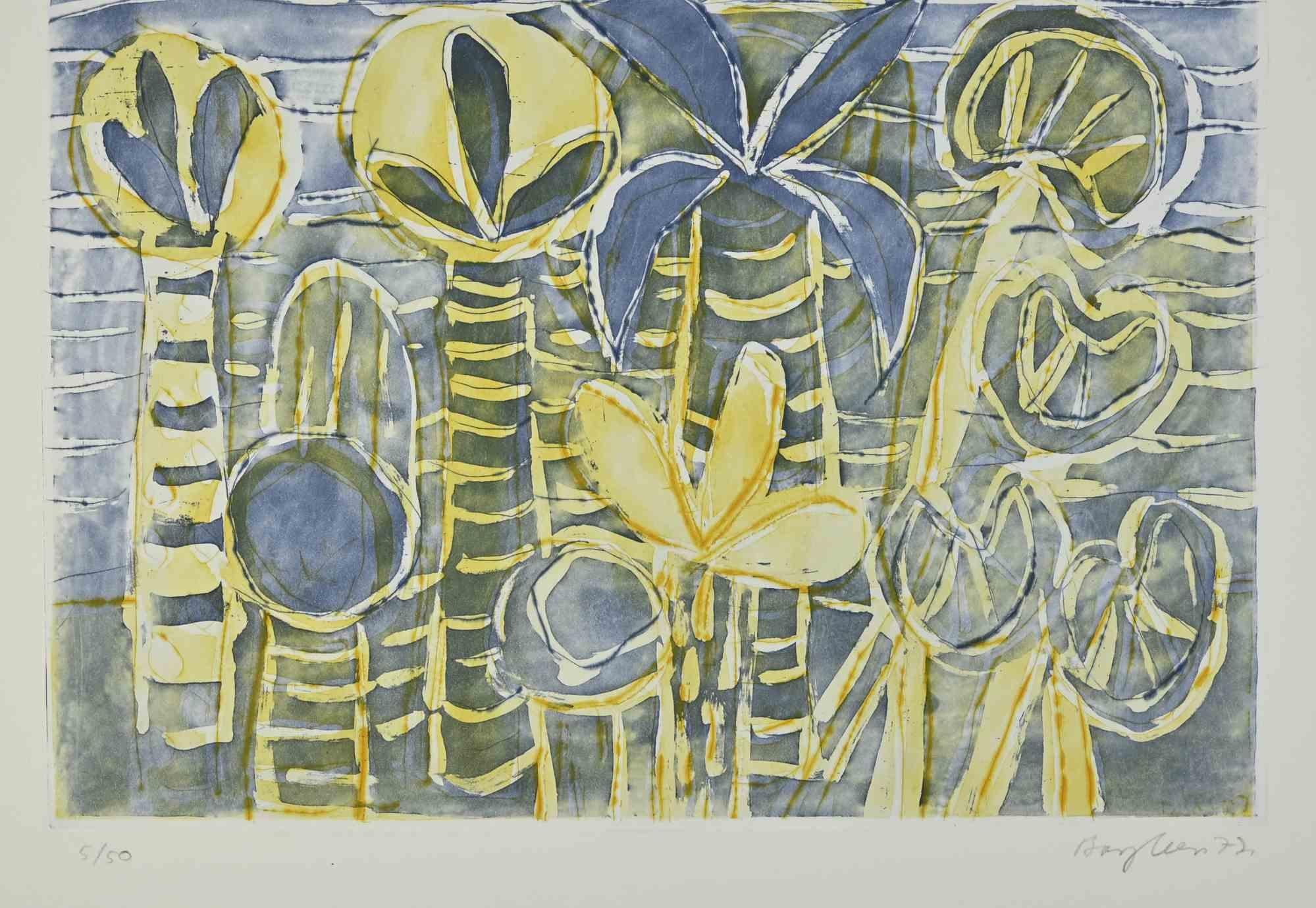 Jardines de Ischia - Grabado de Eduard Bargheer - 1977 en venta 1