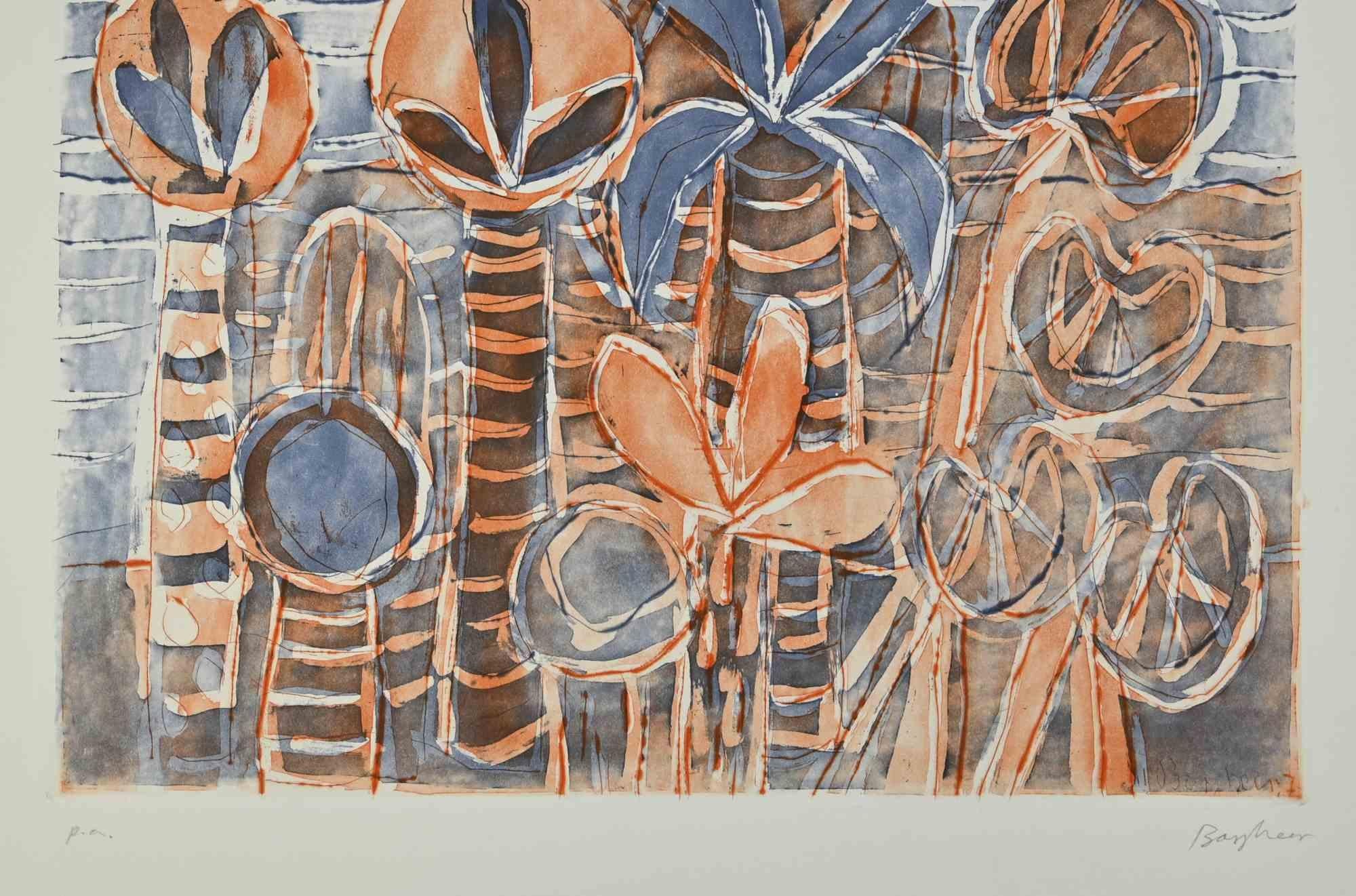 Palm Trees - Etching by Eduard Bargheer - 1977 For Sale 1