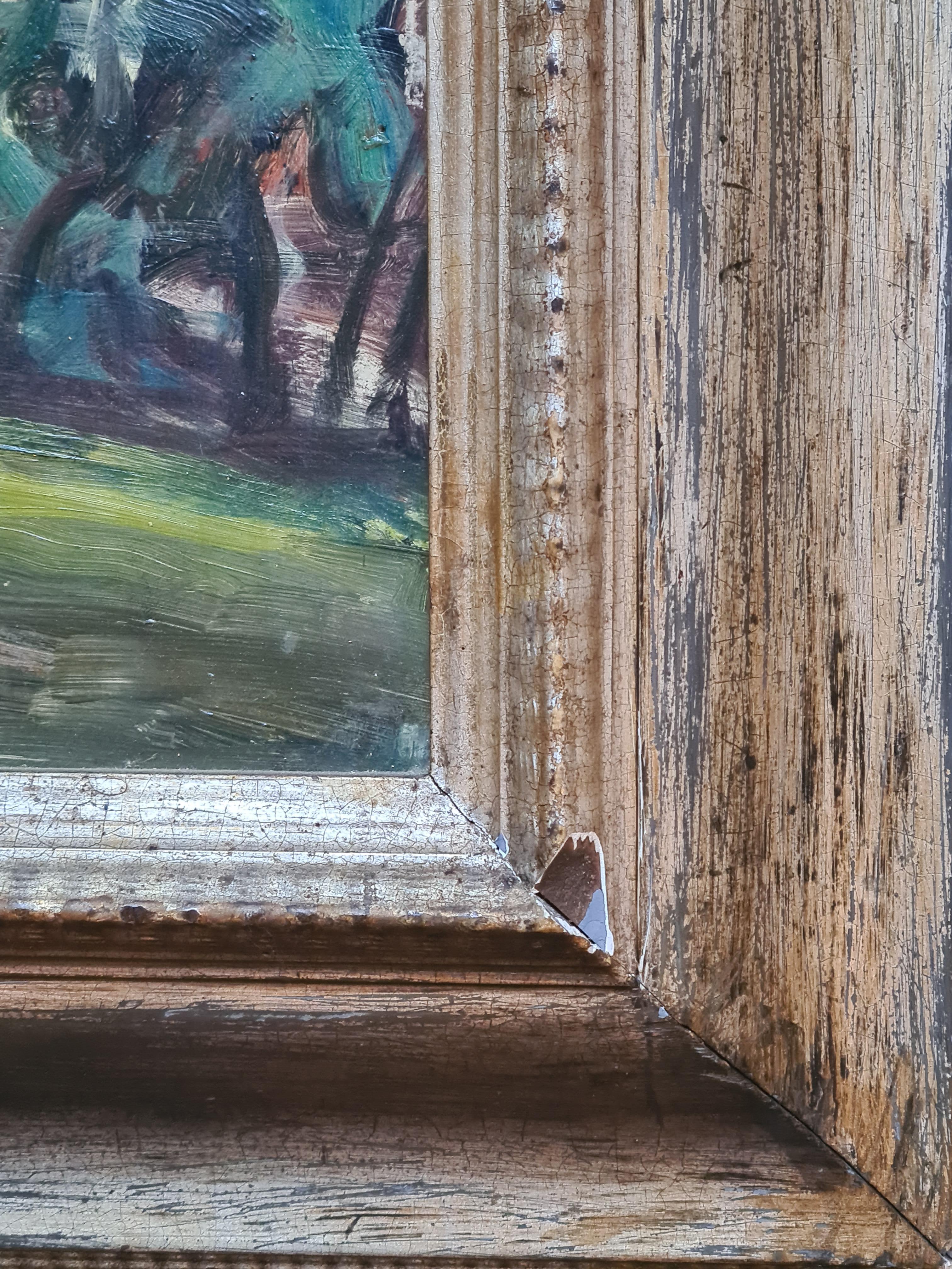 Gran óleo naturalista sobre tabla, Papaver Orientale, Amapolas en un jarrón en venta 5