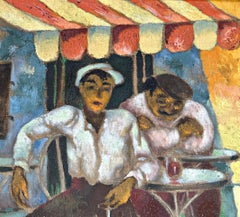 Eduard Braun "Two Men in Front of the Bar 1935" Berlin Expressionist