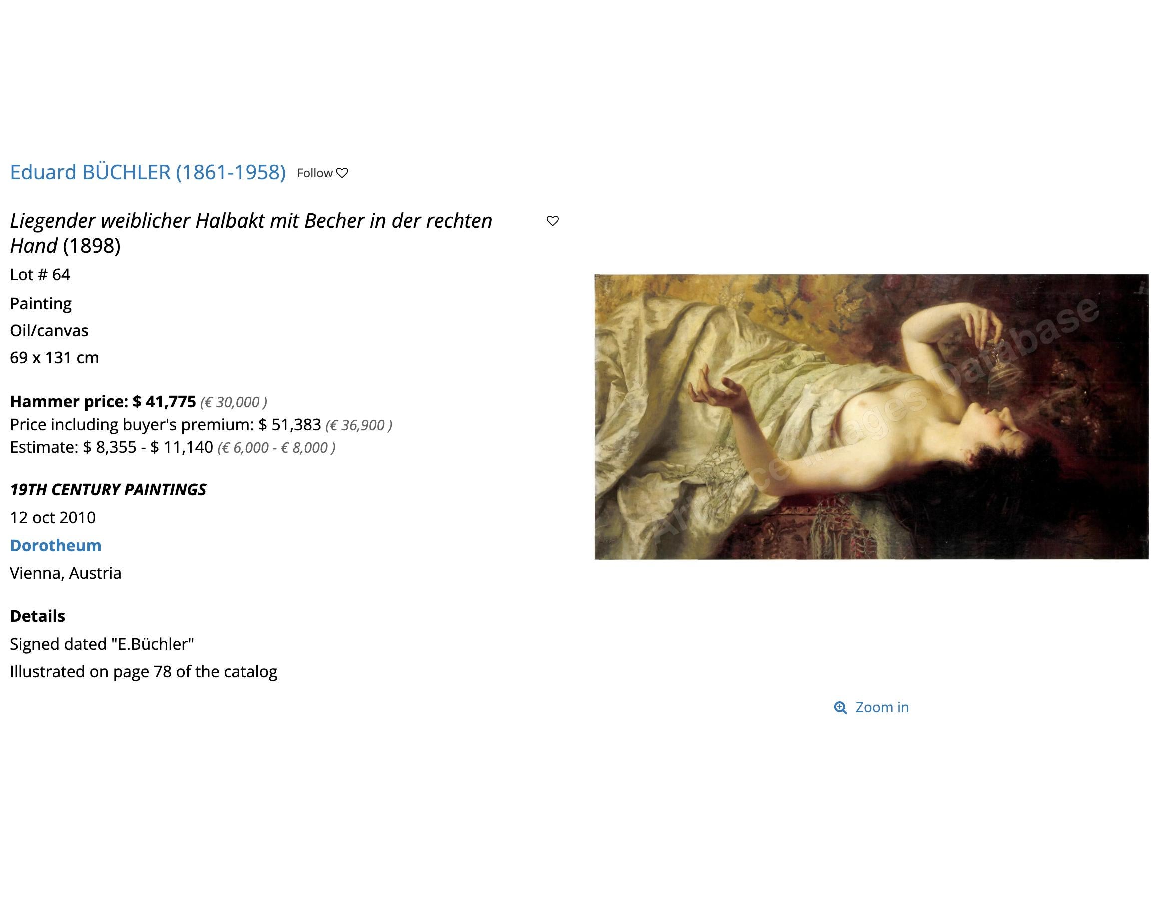 Hebe con Zeus desnudo mitológico por Eduard Buchler Siglo XIX en venta 5