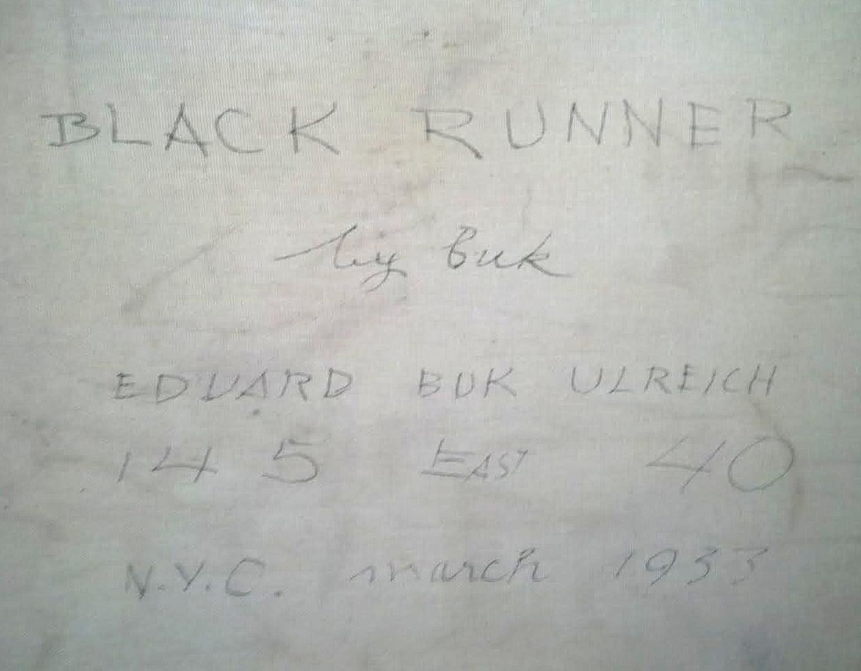 Art déco Eduard Buk Ulreich Black Runner 1933 en vente