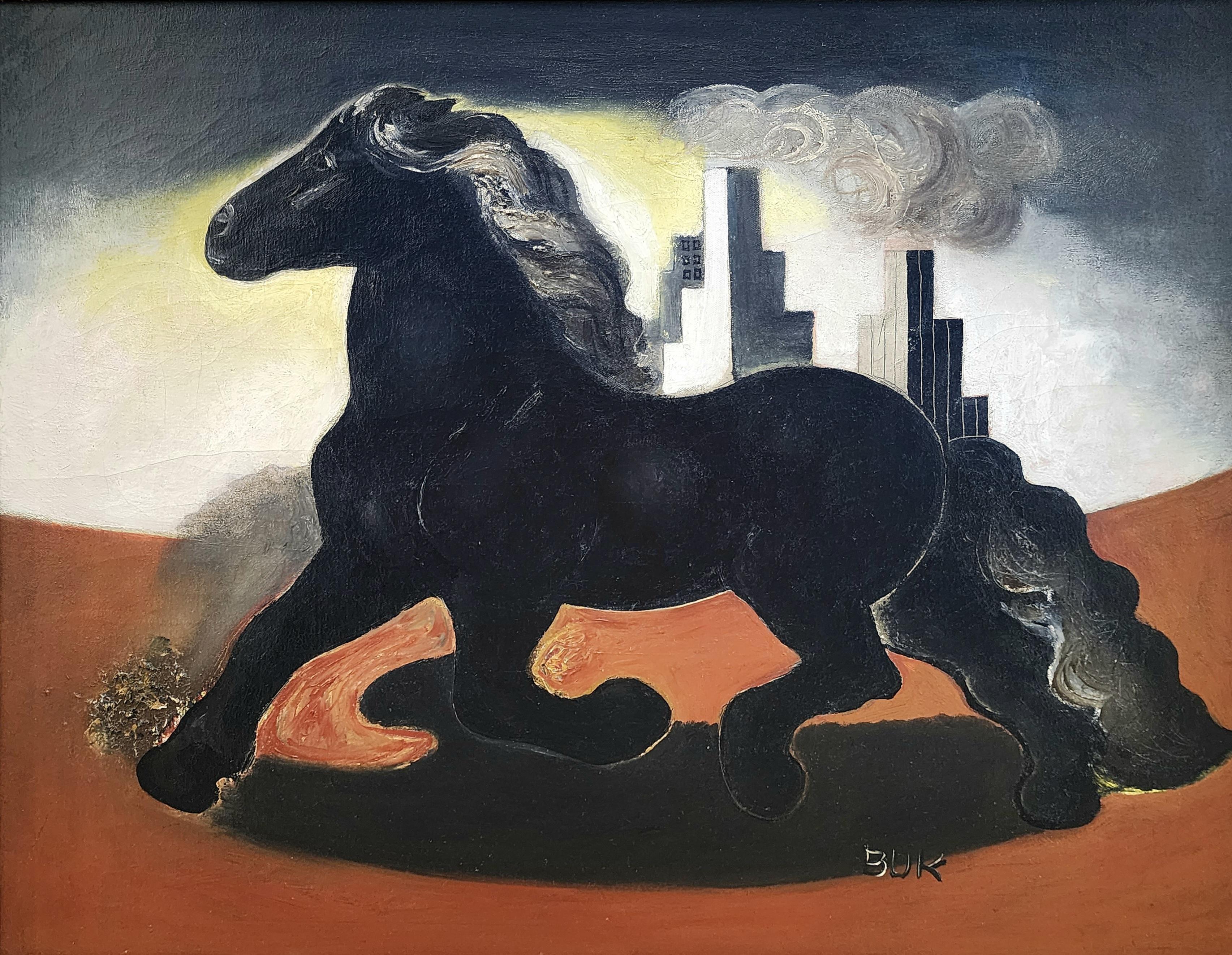 Painted Eduard Buk Ulreich Black Runner 1933 For Sale