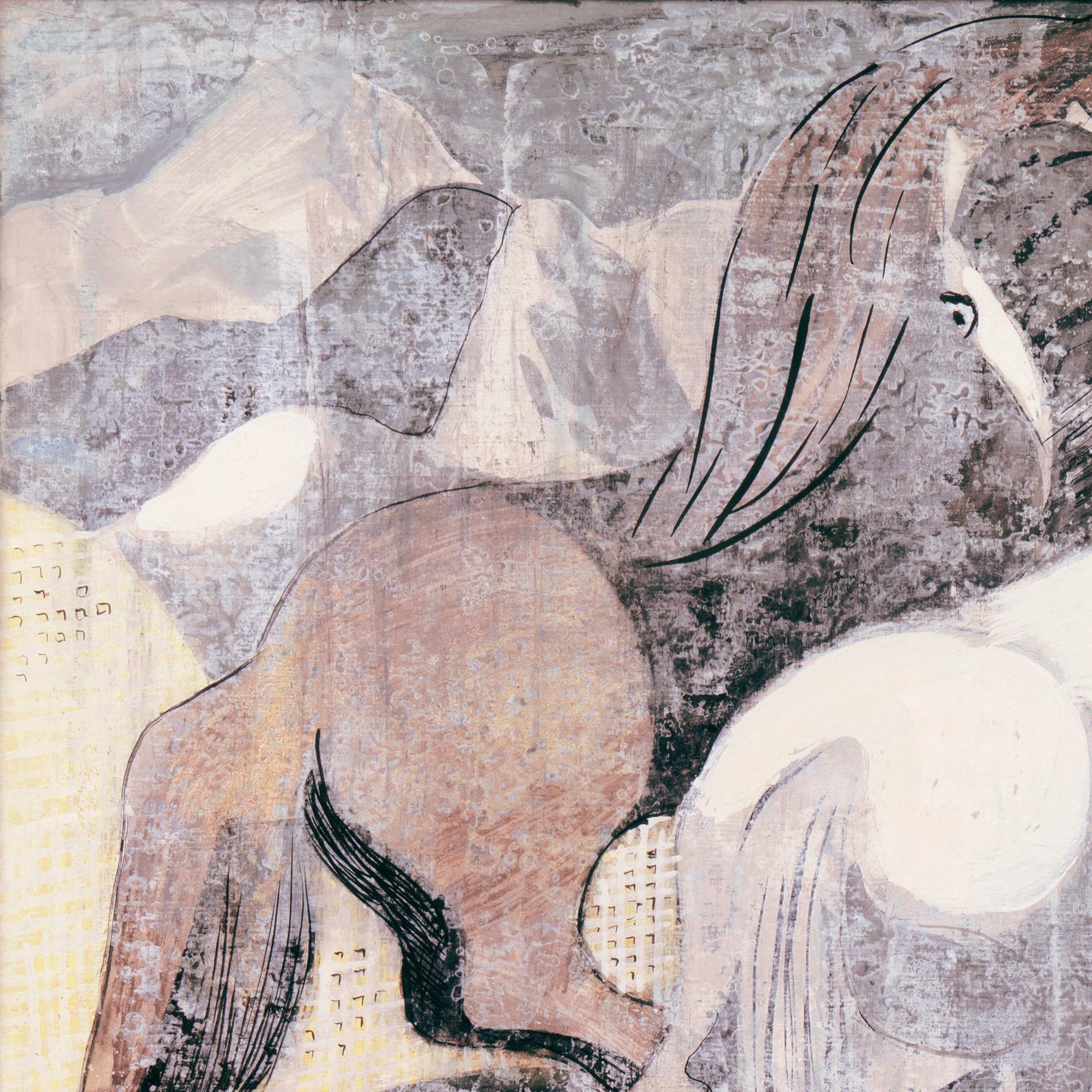 „Konsort“, modernistische Reiter Gouache, AIC, WPA-Künstler, Benezit (Grau), Abstract Painting, von Eduard Buk Ulreich