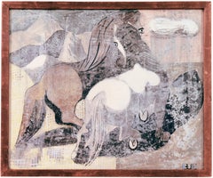 Consort, gouache équestre moderniste, AIC, artiste de la WPA, Bénézit