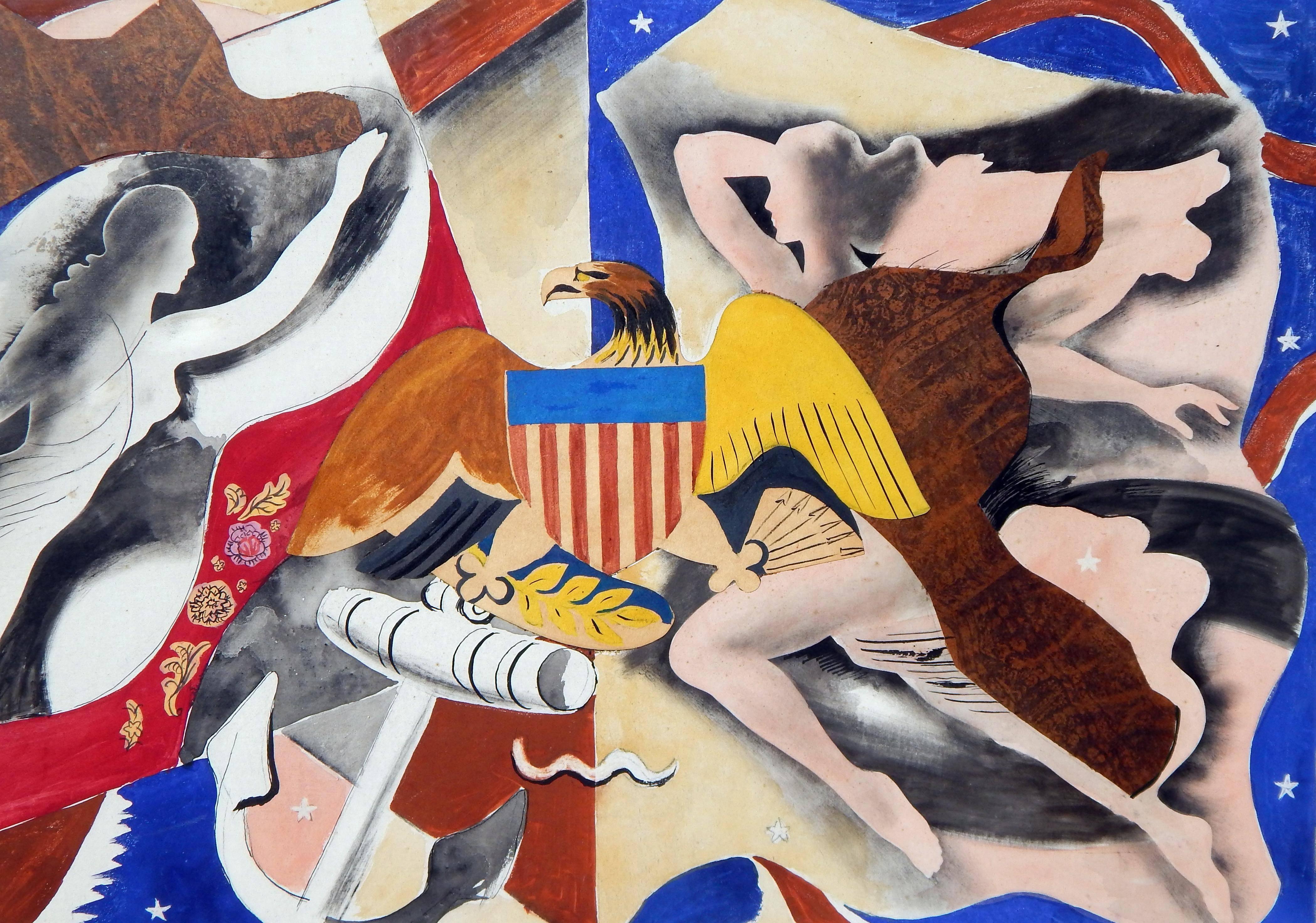 Eduard Buk Ulreich Artista de la WPA Mural propuesto, década de 1940, Libertad de los mares en venta 2
