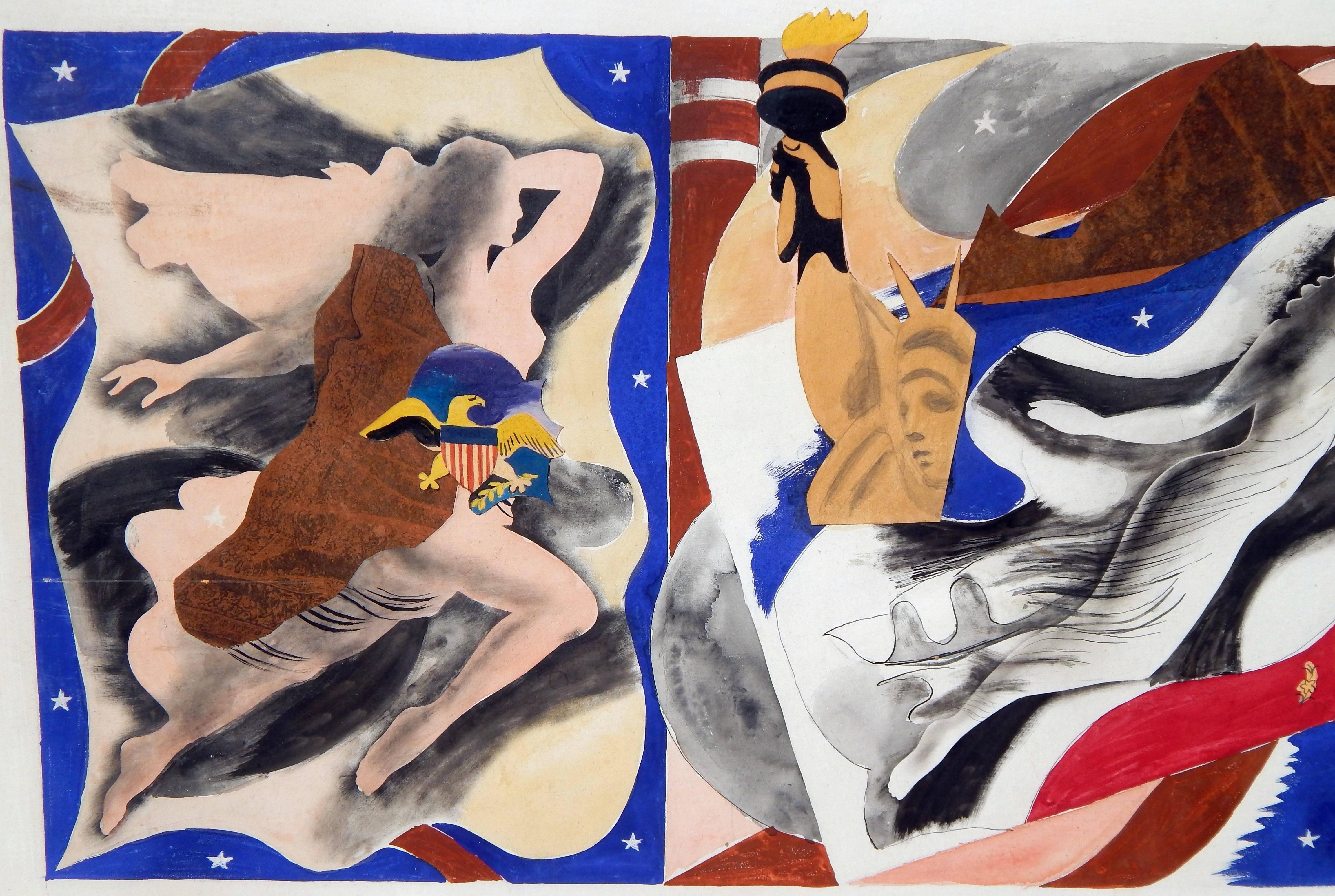 Eduard Buk Ulreich Artista de la WPA Mural propuesto, década de 1940, Libertad de los mares en venta 3