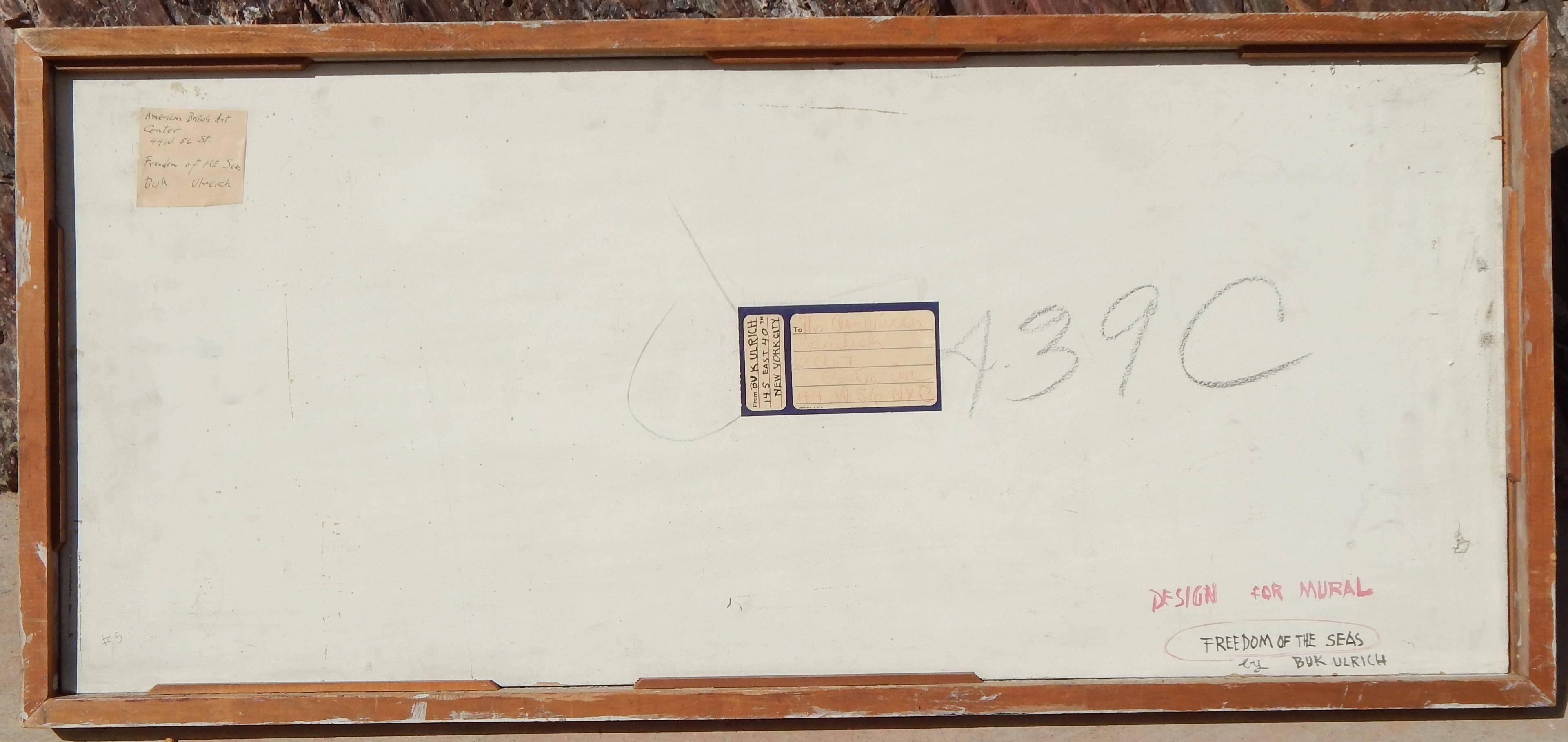 Eduard Buk Ulreich Artista de la WPA Mural propuesto, década de 1940, Libertad de los mares en venta 6