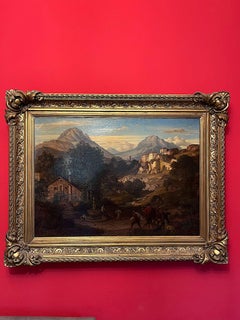Eduard Cohen Paesaggio di Montagna con Figure e Gioco delle Bocce 1866