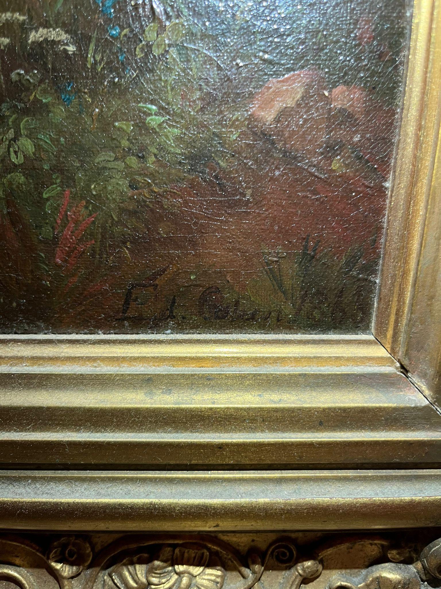 Eduard Cohen Paisaje montañoso con jugadores de bolos Firmado y fechado en 1866 en venta 11