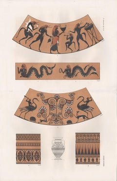 Classical Greek Vase-Painting Archaeological Lithograph, circa 1850