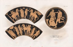 Antique Classical Greek Vase-Painting Archaeological Lithograph, circa 1850