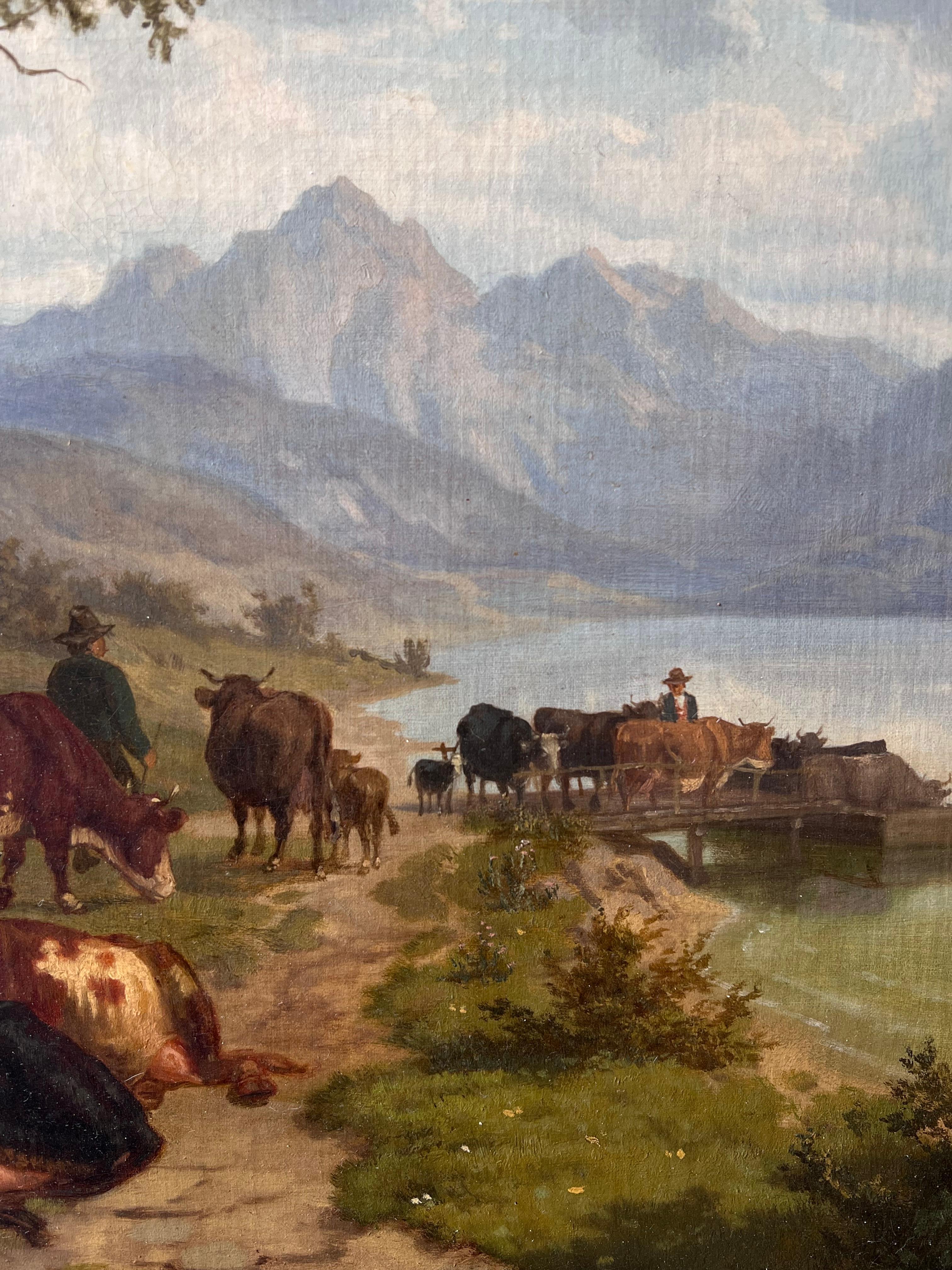 Pastorale Landschaft
von Eduard Gotzelmann (1890 - 1903) Österreicher
signiert unten links und datiert 1887
Öl auf Cava, gerahmt
Gerahmt: 37 x 31 Zoll
Leinwand: 31 x 24,75 Zoll
Provenienz: Privatsammlung, Großbritannien
Zustand: guter Zustand 


Für