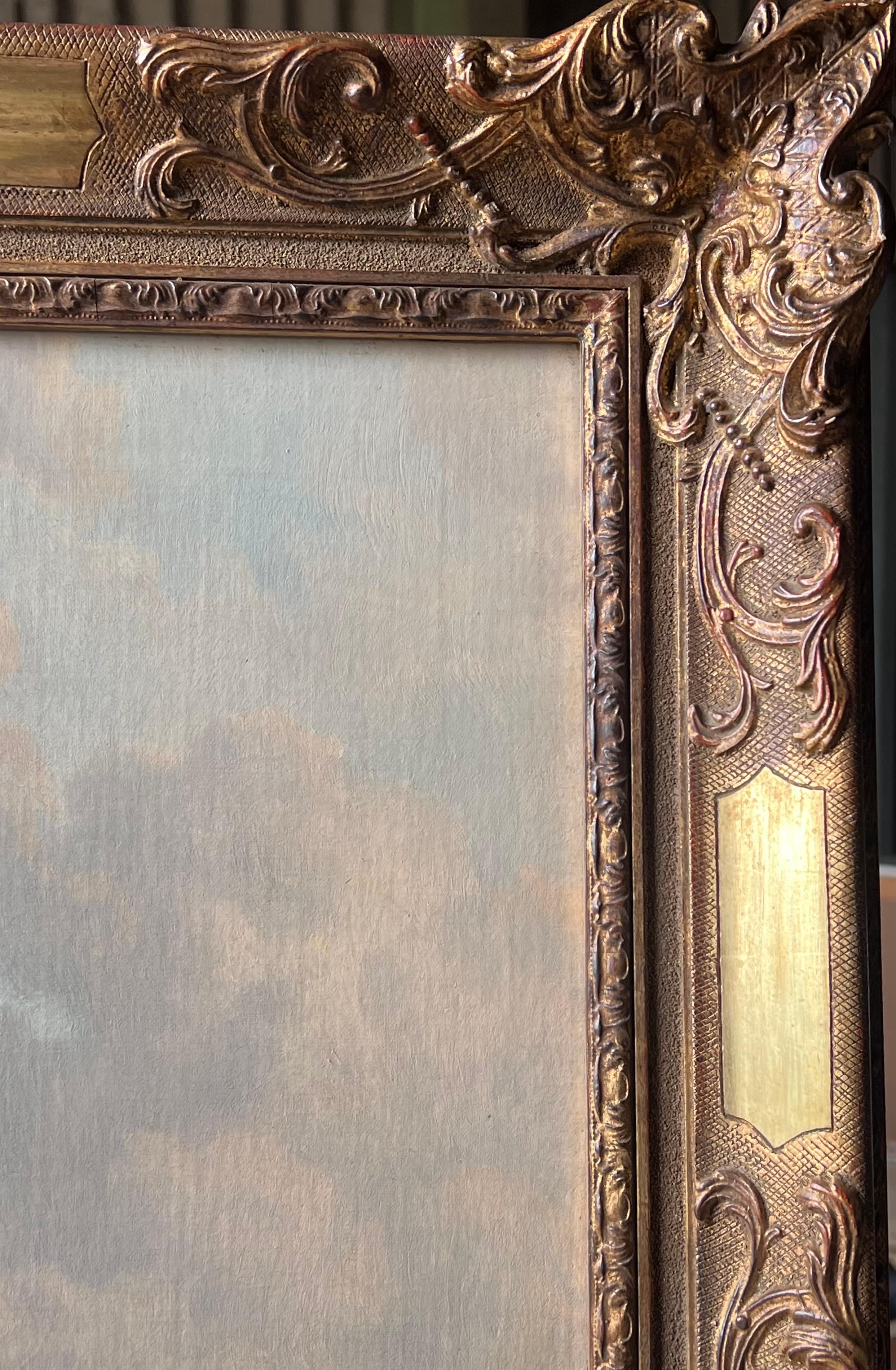 Feine 19. Jahrhundert große österreichische signiert Ölgemälde Rinder & Pferde Pastoral im Angebot 1