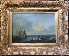 19th Century Marine Coastal Oil Painting After Eduard Hildebrandt